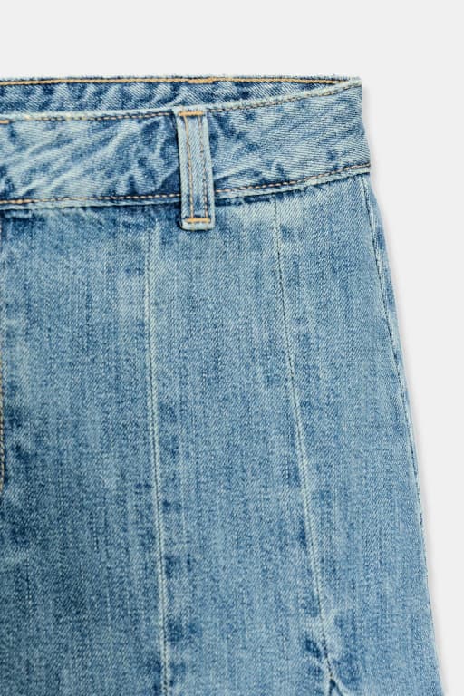 Denim godet skirt
