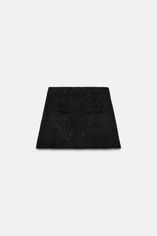 Knit pocket mini skirt
