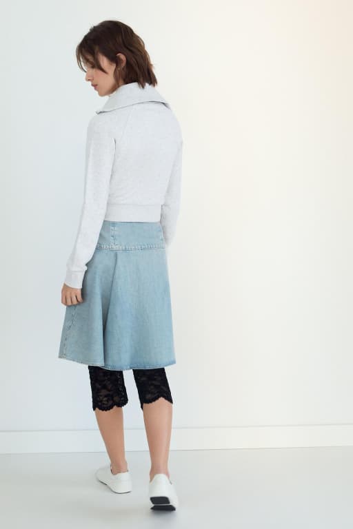 Denim midi skirt