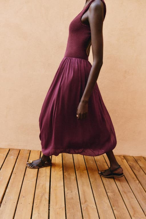 Puffball midi skirt