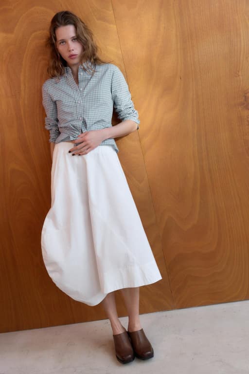 Asymmetric midi skirt