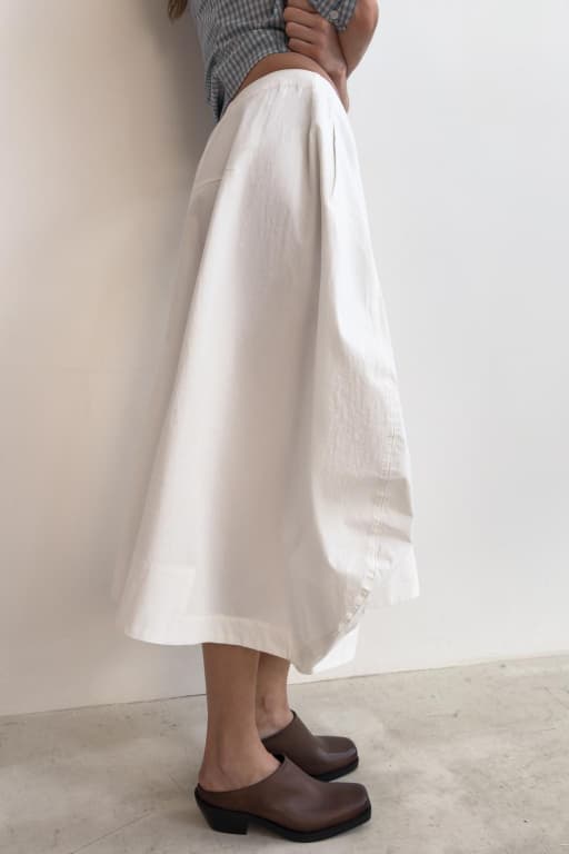 Asymmetric midi skirt