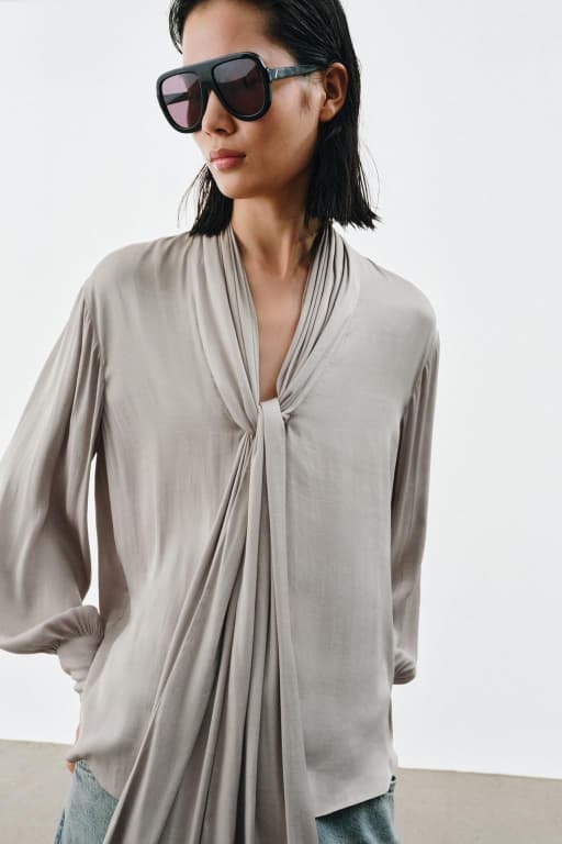 Tied neckline blouse