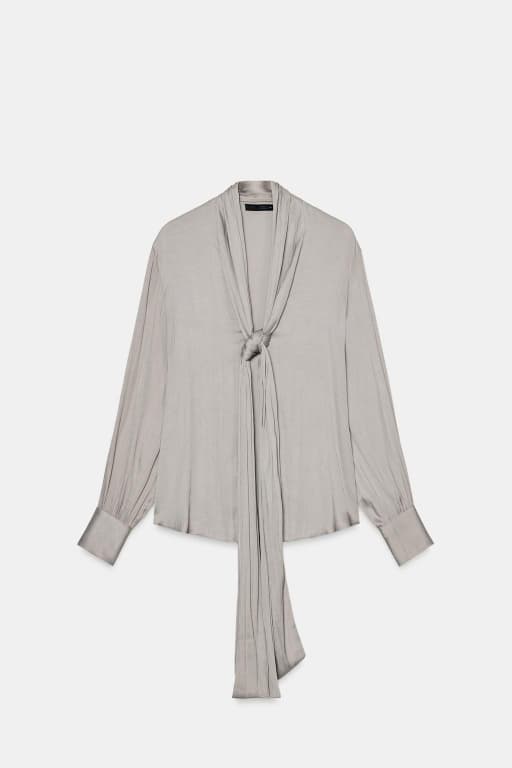 Tied neckline blouse