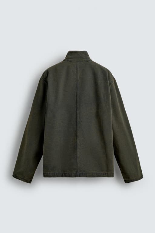 Washed relaxed fit denim parka