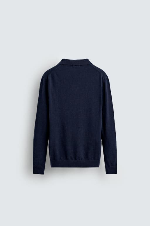 Textured knit polo shirt