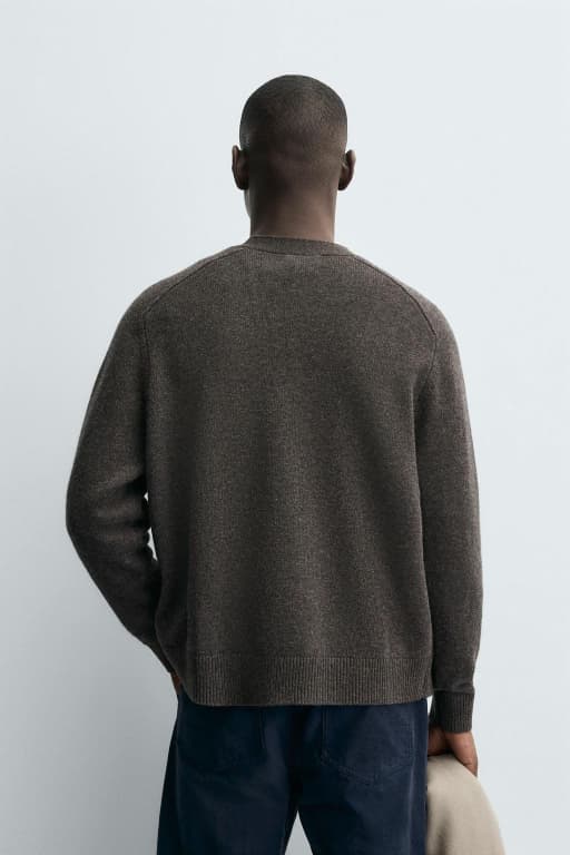 Regular fit blend wool cardigan