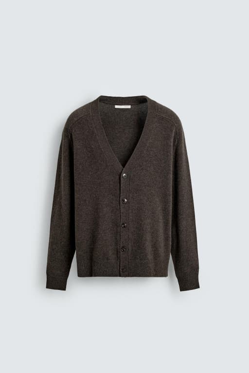 Regular fit blend wool cardigan