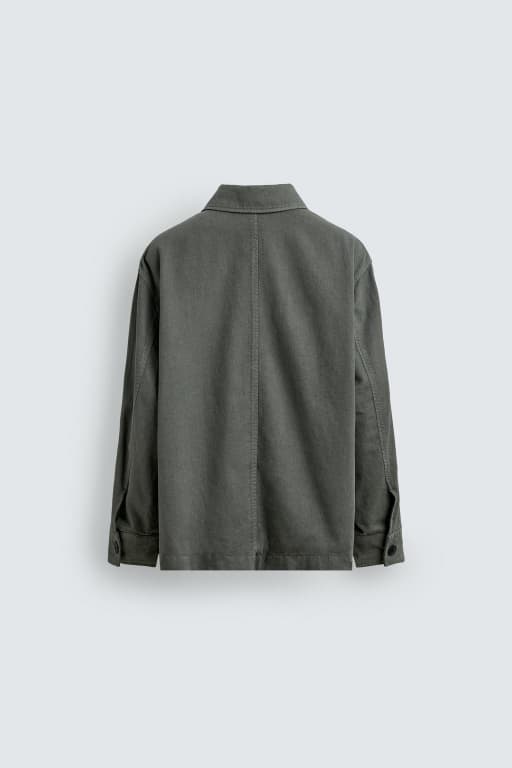 Linen cottom pocket overshirt