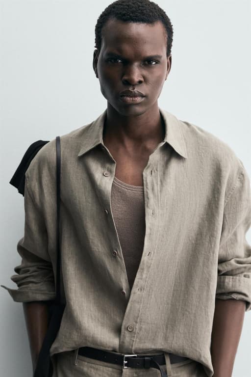 Washed linen shirt