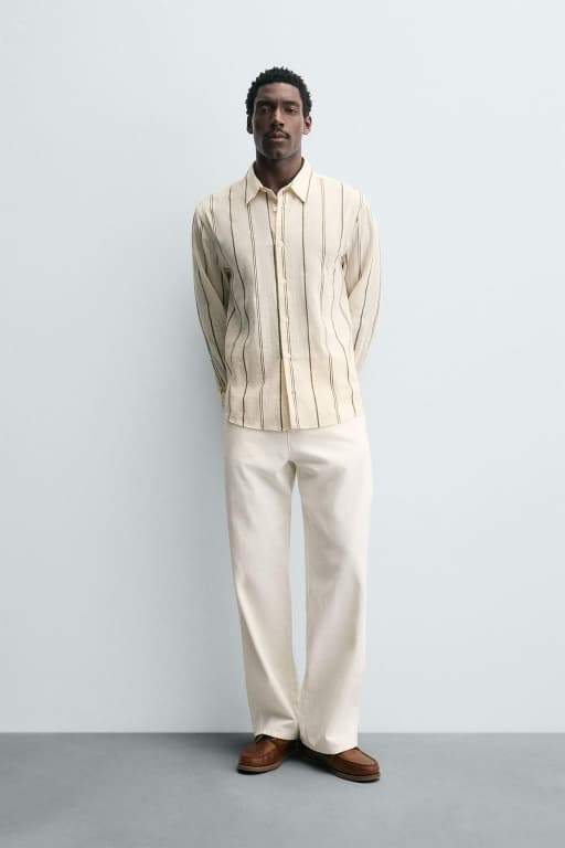 Striped jacquard shirt