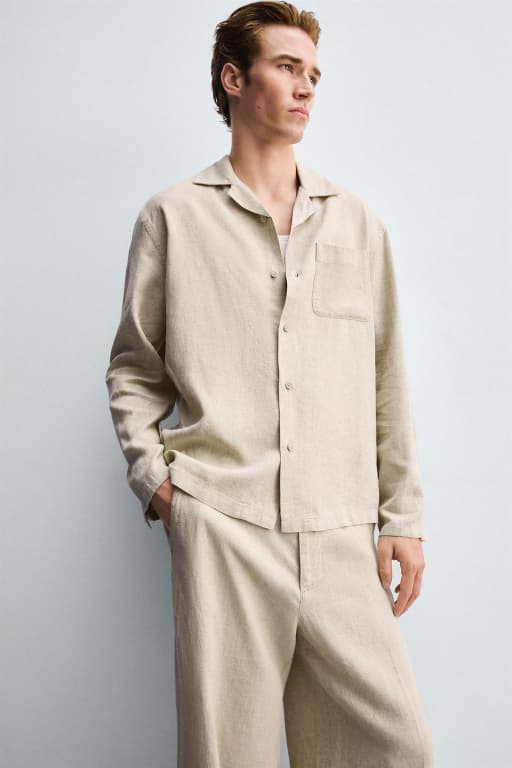 Flowy lyocell linen shirt