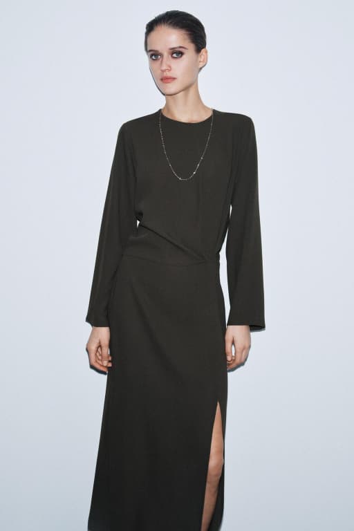 Pleated midi dress
