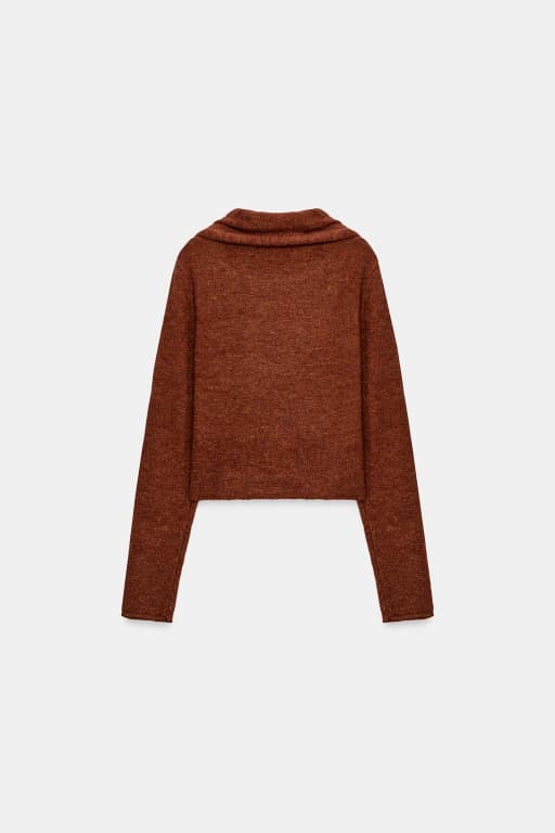 Fringe scarf knit jumper