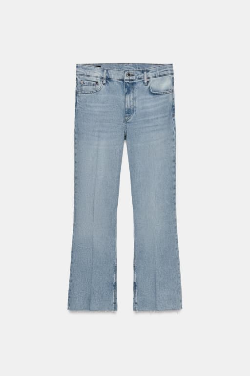 Mid rise cropped flare jeans