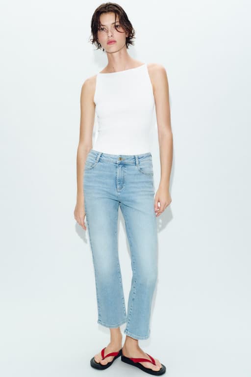 Mini flare high rise jeans