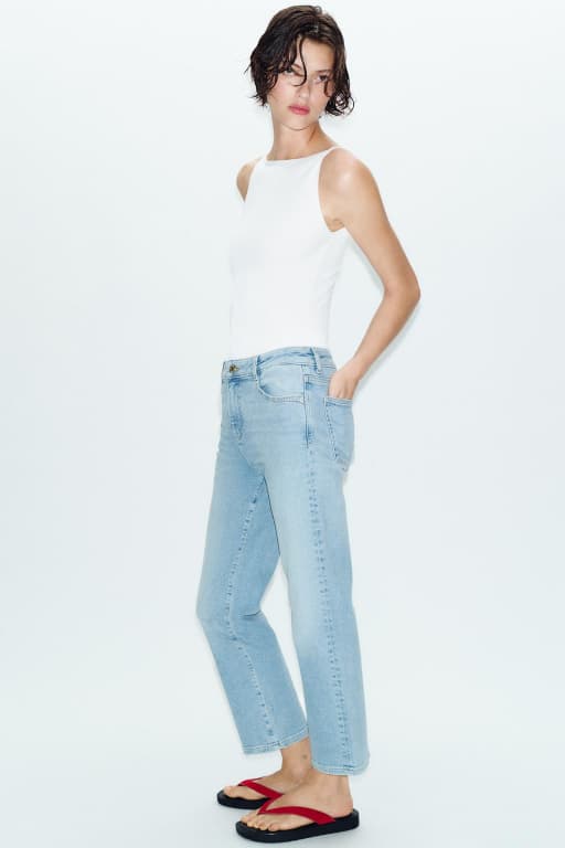Mini flare high rise jeans