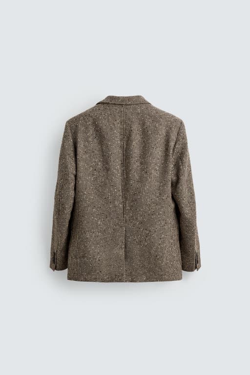 Wool cottom textured blazer